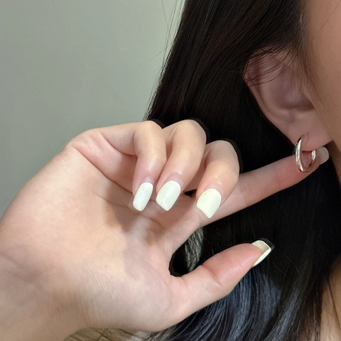 Orecchini a Cerchio a Forma di C in Argento Sterling 925 per Donna Orecchini a Bottone Geometrici Curvi Minimalisti Gioielli in Stile Ins Giapponese