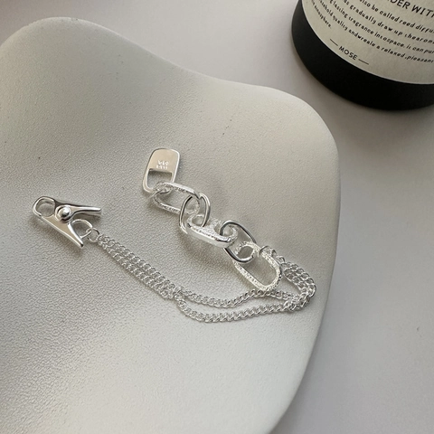 S925 Sterlingsilber Schweinenase Doppelkette Armband Für Damen Arabesken-Muster Clip-Charm-Armband Nischendesign Modeschmuck Geschenk