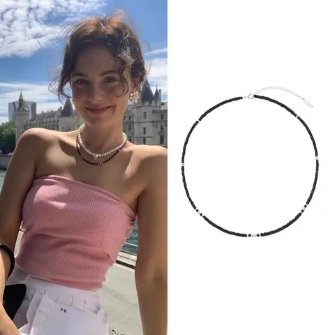 S925 Argento Sterling Collana di Perline Pietre Naturali Agata Turchese Minimalista Regolabile Catena Clavicola Gioielli da Donna