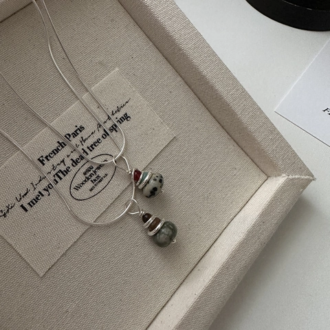 S925 Sterling Silver Saturn Necklace For Women Hand Wrapped Natural Stone Pendant Personalized Clavicle Snake Chain Jewelry