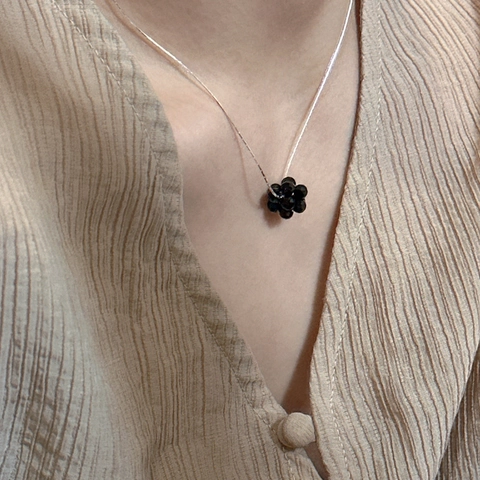 S925 Sterling Silver Autumn Harvest Fruit Necklace For Women Minimalist Beaded Ball Pendant Snake Chain Clavicle Necklace Jewelry
