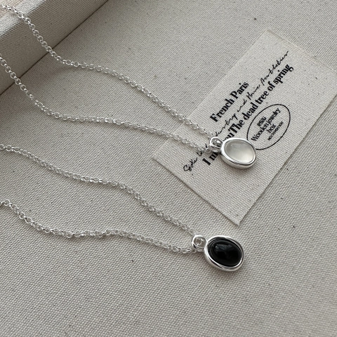Collana con Pendente in Agata in Argento Sterling S925 per Donna Gioielli Personalizzati con Intarsio di Pietra Ovale