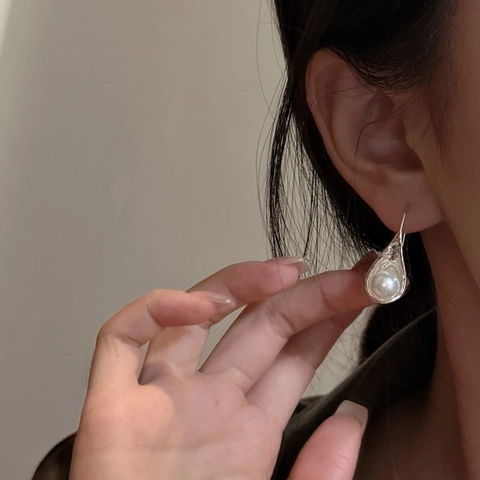 925 Sterlingsilber Künstliche Perle Wassertropfen Ohrringe Für Damen Minimalist Mode Nischen Design Elegante Haken Schmuck