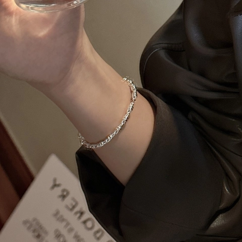 S925 Sterling Zilveren Bangle Voor Vrouwen Koreaanse Stijl Individueel Ontwerp Open Gepolijste Armband Mode Sieraden Cadeau