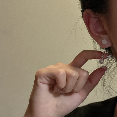 S925 Sterlingsilber Achat Ohrhänger Koreanisch Minimalistisch Geometrisch Nischendesign Ohrringe Für Damen Eleganter Modeschmuck