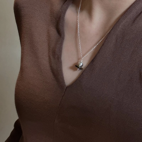 925 Sterling Silver Saturn Necklace Minimalist Korean Fashion Planet Pendant Jewelry For Women Daily Wear Accessory