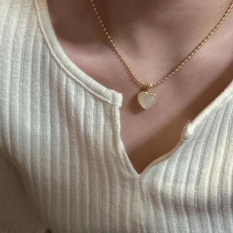 925 Sterling Silver Heart Pendant Necklace For Women Niche Design Beaded Edge Minimalist Rhinestone Inlaid Heart Necklace Jewelry