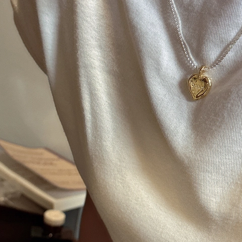 Collar con Colgante de Corazón de Plata de Ley S925 para Mujer Collares Minimalistas Chapados en Oro Plata Joyería Regalo