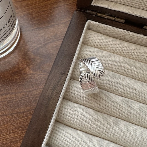 925 Sterlingsilber Feder Ring Verstellbar Offener Ring Minimalistisch Koreanischer Stil Modeschmuck Für Damen Geschenk Ring