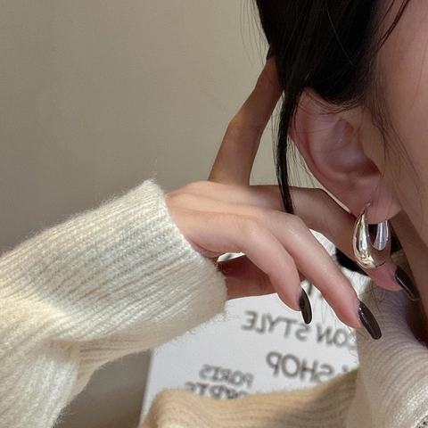 S925 Sterling Zilveren Hoop Oorbellen Voor Vrouwen Minimalistisch Zwaar Dik U-vormig Gepolijst Zilveren Oorbellen Dagelijkse Sieraden
