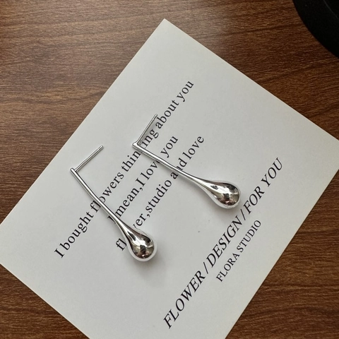 925 Sterling Silver Teardrop Dangle Earrings Minimalist Simple Mirror Polish Water Drop Earrings For Women Jewelry Gift