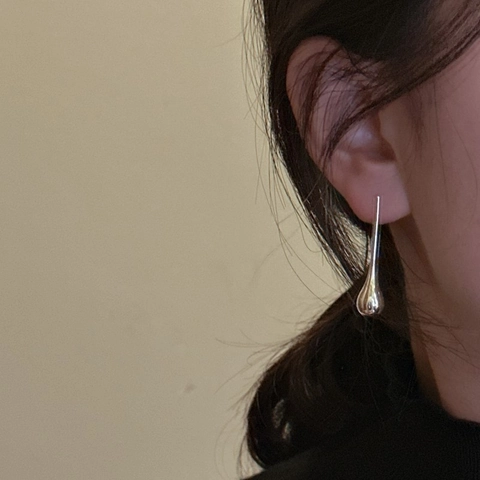 925 Sterling Silver Teardrop Dangle Earrings Minimalist Simple Mirror Polish Water Drop Earrings For Women Jewelry Gift