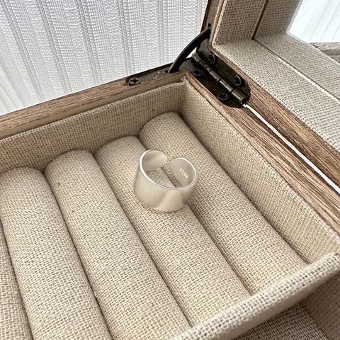 Minimalist 925 Sterling Silver Open Ring For Women Korean Style Matte Brushed Plain Band Adjustable Niche Design Fashion Finger Ring Jewelry