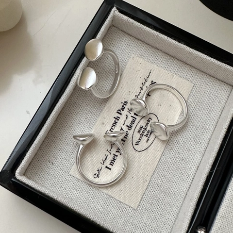 Minimalistisch 925 Sterlingsilber Offener Ring Für Damen Koreanische Mode Matt Frosted Unregelmäßig Geometrisch Verstellbar