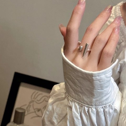925 Sterlingsilber Minimalistisch Verstellbar Offener Ring Für Damen Elegant Geometrisch Nagel Design Fingerring Schmuck Geschenk