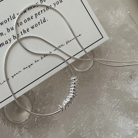 925 Sterling Zilver Minimalistisch Slangenketting Met Multi Ring Hanger Voor Dames Geometrische Sleutelbeen Ketting Sieraden