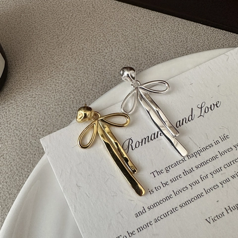 S925 Sterling Zilveren Strikje Kwastje Oorbellen Voor Vrouwen Mode INS Stijl Gepolijste Strik Oorbellen Elegant Sieraden Cadeau