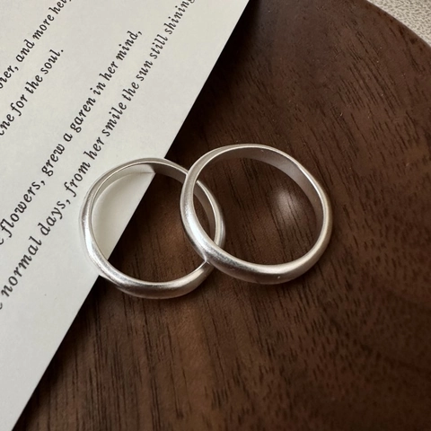S925 Sterling Zilveren Ring Voor Vrouwen Minimalistische Matte Gematteerde Verstelbare Geometrische Vingerring Mode Sieraden Cadeau