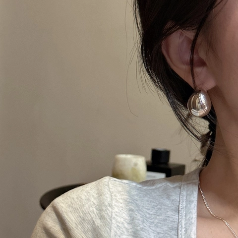 925 Sterling Silver Hollow Moon Arc Stud Earrings For Women Minimalist Korean Style Vintage Geometric Polished Jewelry Gift