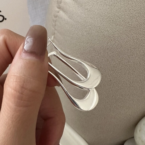 Minimalist 925 Sterling Silver U-Shaped Hoop Earrings Personalized Geometric Electroplated Silver Jewelry For Women Gift