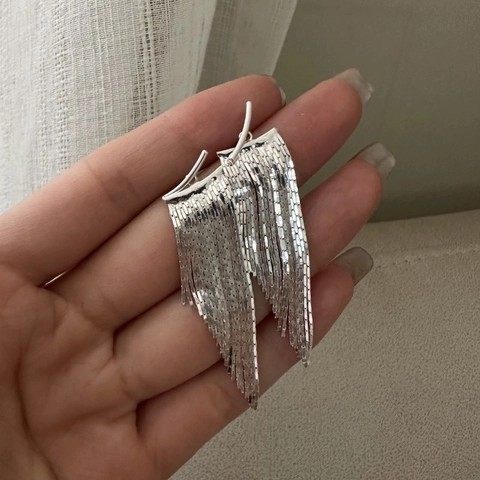 Minimalist 925 Sterling Silver Tassel Dangle Earrings For Women Korean Style Elegant Long Chain Electroplated Earring Jewelry Gift