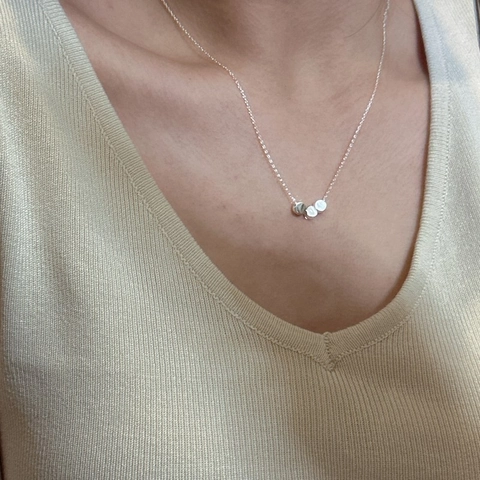 925 Sterlingsilber Minimalistische Halskette Mit Drei Rundperlen Anhänger Geometrische Kette Für Damen Tägliche Büro Schmuck