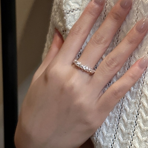Vintage 925 Sterlingsilber Ring Mit Unregelmäßiger Textur Für Damen Minimalistischer Verstellbarer Lava-Fingerring Schmuck