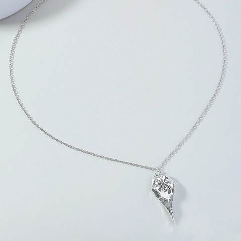 Collana Vintage Vichinga con Teschio di Uccello Noctilucente Lega Gotica Punk Ciondolo Vegvisir Bussola per Uomo Donna
