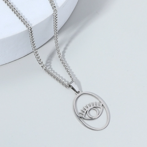 Collana Con Ciondolo Occhio Di Horus In Acciaio Inossidabile Per Uomo Donna Hip Hop Gothic Evil Eye Hollow Charm Gioielli