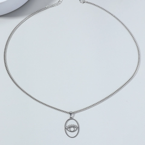 Collana Con Ciondolo Occhio Di Horus In Acciaio Inossidabile Per Uomo Donna Hip Hop Gothic Evil Eye Hollow Charm Gioielli