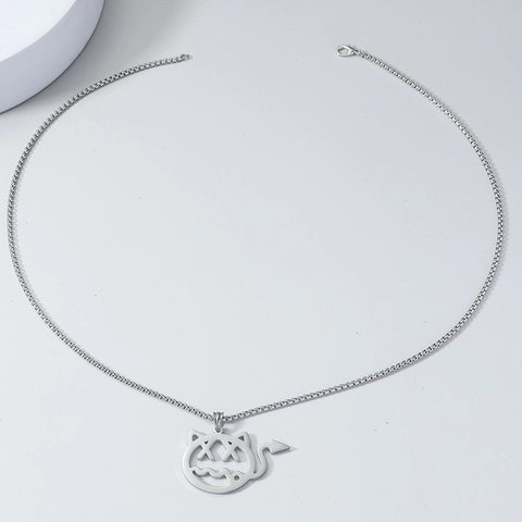 Collar con Colgante de Pequeño Diablo de Acero Inoxidable Hip Hop para Hombres Mujeres Streetwear Dibujos Animados Joyería