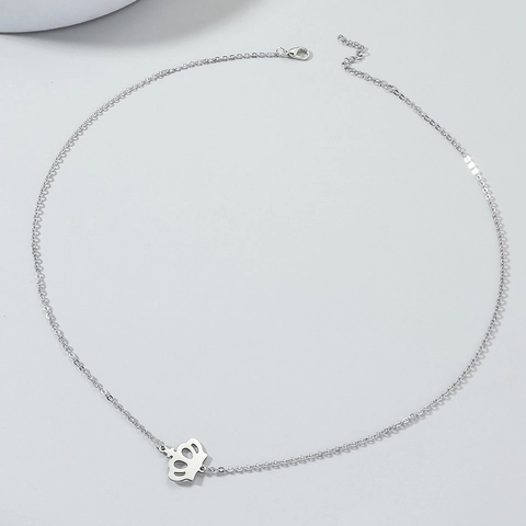 Minimalist Stainless Steel Crown Pendant Necklace Unisex Fashion Versatile Jewelry Neck Accessory Hollow Plain Finish
