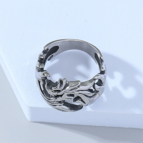 Vintage Chinese Stijl Legering Draak Ring Voor Mannen Vrouwen Verstelbare Open Ring Punk Streetwear Reliëf Drakenpatroon Sieraden