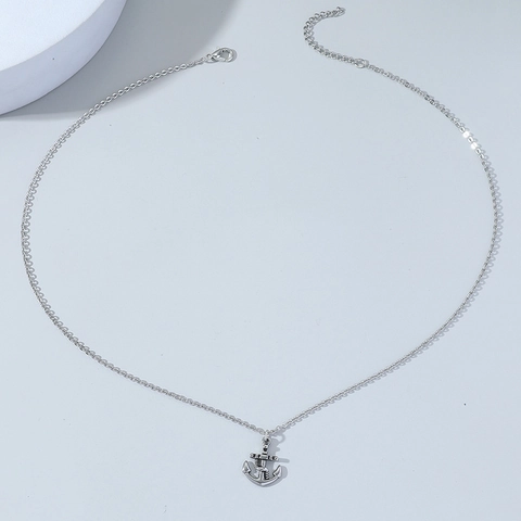 Alloy Anker Hanger Ketting En Hangende Oorbellen Set Punk Hip Hop Retro Zilver Kleur Nautische Sieraden Voor Heren Dames Dagelijks