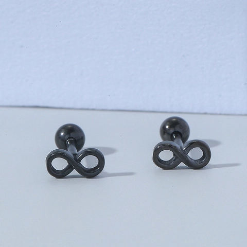 Minimalistische Oneindigheid Oorknopjes Voor Heren Dames Roestvrij Stalen Stift Schroefsluiting Nummer 8 Sieraden