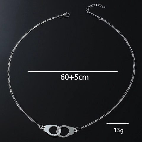Collana Con Ciondolo a Manetta in Acciaio al Titanio Hip Hop Gioielli Streetwear Versatili Argento per Uomo Donna Accessorio Moda