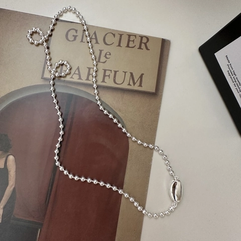 Minimalistische S925 Sterlingsilber Bohnen Anhänger Kugelkette Halskette Für Damen Koreanischer Nischen Mode Schmuck Schlüsselbeinkette