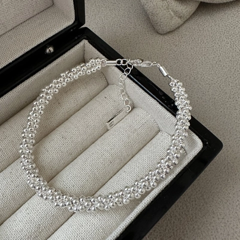 S925 Sterlingsilber Dreistrangig Perlen Armband Für Damen Minimalistischer Koreanischer Stil Verstellbarer Modeschmuck