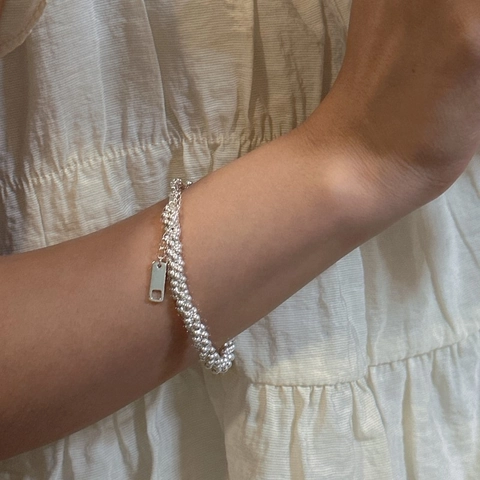 S925 Sterlingsilber Dreistrangig Perlen Armband Für Damen Minimalistischer Koreanischer Stil Verstellbarer Modeschmuck