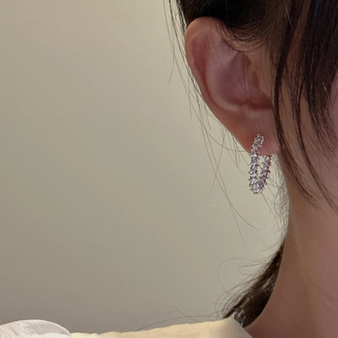 Minimalistische 925 Sterlingsilber C-Förmige Creolen Für Damen Unregelmäßige Gehämmerte Textur Zerbrochenes Silber Schmuck
