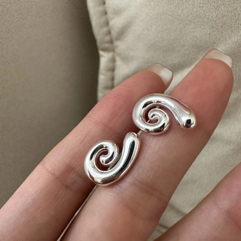 Orecchini a Bottone a Spirale Minimalisti in Argento Sterling S925 per Donna Design Helix Geometrico Stile Coreano Gioielli