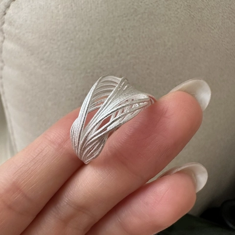 925 Sterling Silver Minimalist Multi-layer Line Open Ring Korean Style Vintage Adjustable Finger Ring Jewelry For Women Gift