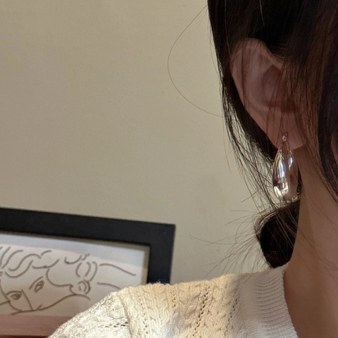 925 Sterlingsilber Minimalistisch Hohl Glatt Creolen Für Damen Koreanischen Stil Klobig Geometrisch Ohrstecker Schmuck Geschenk