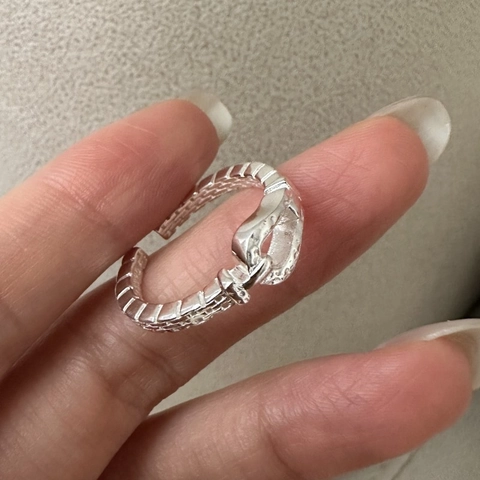925 Sterling Silver Open Ring For Women Minimalist Geometric Horsebit Buckle Design Adjustable Fashion Finger Ring Jewelry Gift
