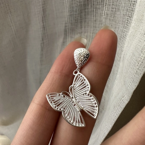 S925 Sterlingsilber Schmetterling Hohlendesign Anhänger Halskette Vintage Minimalistisch Koreanischer Stil Schmuck Für Damen Geschenk