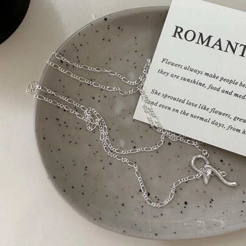 925 Sterlingsilber Y-Förmige Halskette Für Damen Minimalistisch OT Schnalle Figarokette Geometrischer Anhänger Schmuck