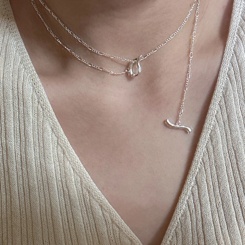 925 Sterlingsilber Y-Förmige Halskette Für Damen Minimalistisch OT Schnalle Figarokette Geometrischer Anhänger Schmuck