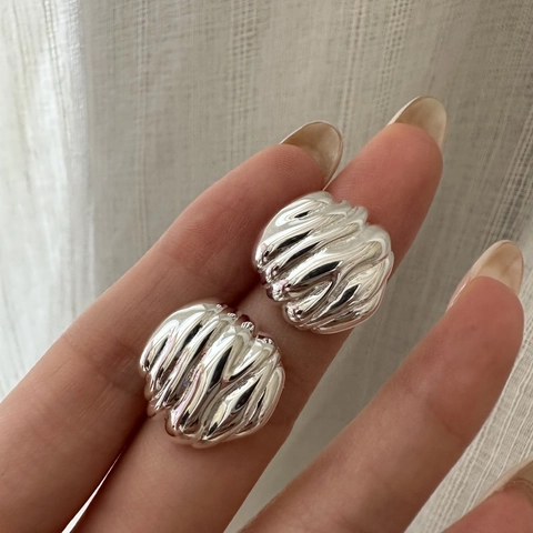 Minimalistische Ohrstecker Aus 925 Sterlingsilber Mit Unregelmäßiger Wellentextur Damen Vintage Chic Schmuck Ohrringe