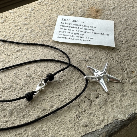S925 Sterling Silber Seestern Anhänger Halskette Minimalistische Schwarze Seilkette Retro Ozean Stil Schmuck Für Damen Geschenk