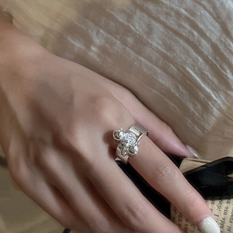 925 Sterlingsilber Breiter Band Ring Für Damen Minimalistisch Vintage Wassertropfen Perlen Anhänger Verstellbarer Offener Fingerring